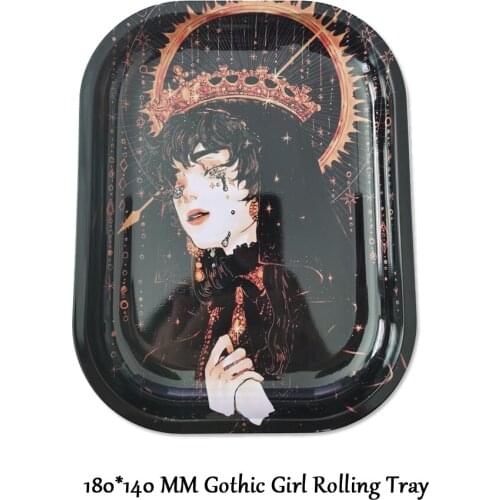 New Arrival Gothic Girls Pattern Smoke Tray Sturdy Tobacco Storage Plate Tray Dish Salver Birthday Gifts Rolling Paper Dropship
