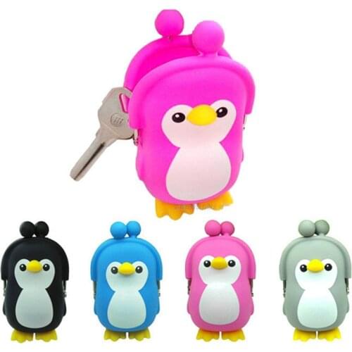 New purse Silica gel Cartoon wallet penguin Boy girl Wallets Coin bag Key bag Factory wholesale Dropship