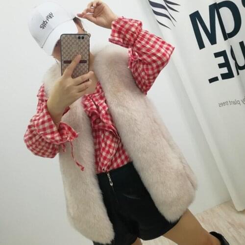 Coat Women Clothes Winter Warm Slim Fox Waistcoat Jacket Korean Vintage Fur Vest Manteau Femme Hiver ZL670