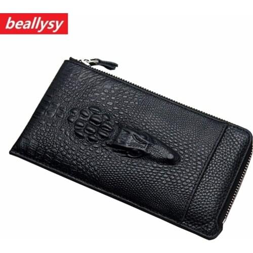 Luxury Brand Genuine Leather Alligator Wallet Men Coin Purse Male Wallet Vintage Male Clutch Fashion Men Wallets Card Holder