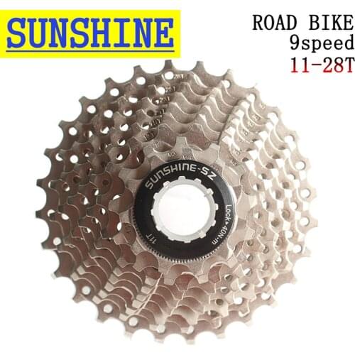 SUNSHINE-SZ Road Racing Bike 9s 18s 9Speed 11-28T Cassette Freewheel Sprockets for Bicycle Parts flywheel