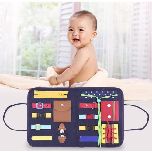 Folding Felt Busy Board Basic Skills Special Needs Montessori Early Educational Sensory Board Toys for Toddlers