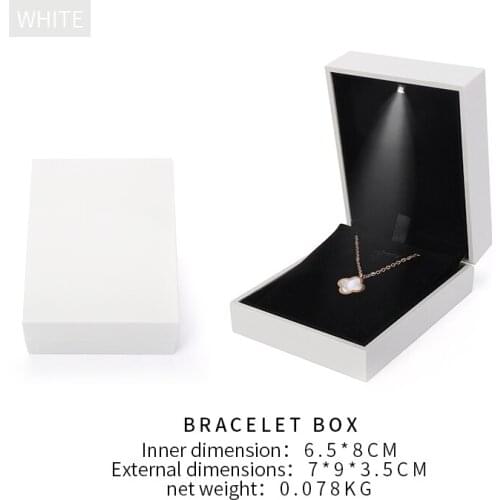 Led White Female Necklace Jewelry Display Storage Box For Earring Wedding Ring Bracelet Cases Jewellery Organizer For Lover Gift