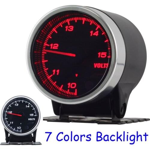 Smoke Lens 2" 52mm Voltmeter For Car Auto Universal Volt Meter 10~15V Volts Gauge Voltage Gauge Racing Meter 7 Colors Backlight