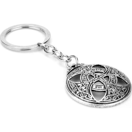 Viking Norse Runes Amulet Wiccan Keychain Key Chain Irish Knot Cross Pendant Knot Celtic Cross Key rings -50