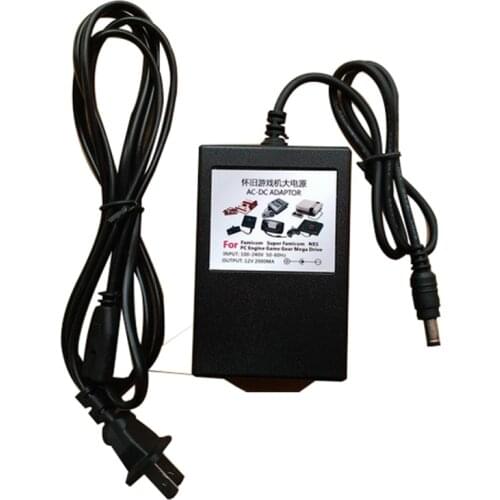 Output 12V 2A AC adapter for MD1/ FC /SFC/ PCE /GG /NES/ MDCD power supply replacement