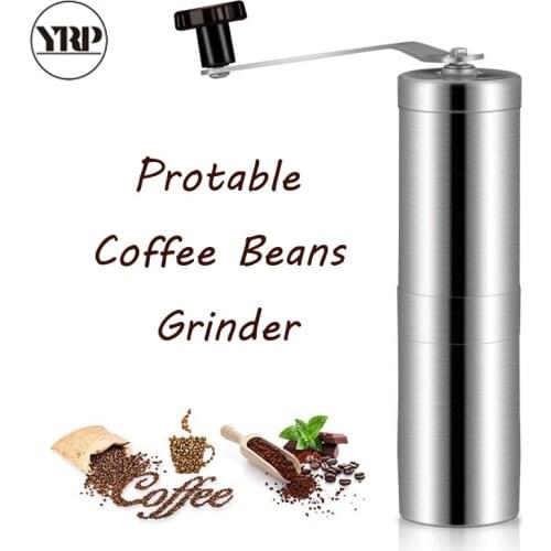 YRP Coffee Grinder Mini Stainless Steel Manual Handmade Coffee Bean Spice Burr Grinder Mill Kitchen Tools Crocus Grinders burr