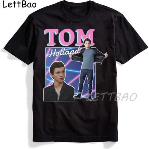 Tom Holland Summer Women T-shirts Harajuku Famous Actor Casual Loose Ulzzang Short Sleeved T Shirt Women Black Tees Tops