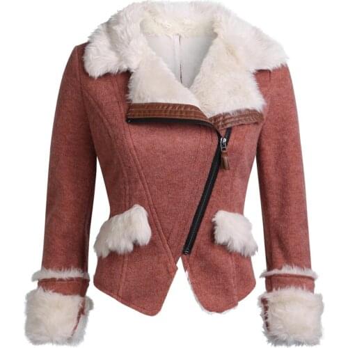 SX Women orange Turn Down Collar outerwear slim winter clothing warm blends female elegant coat