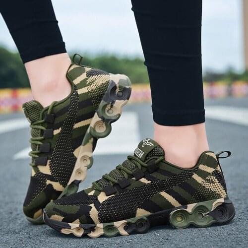 Womens running shoes Woman sneakers Camouflage Big size 42-44 Light weight Nonslip Army green Female tenis Cozy