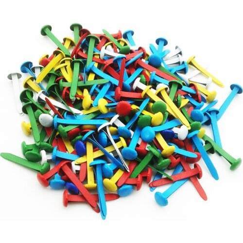 100PCS Round Head Spikes Mixed Color Metal Brads Scrapbooking Embellishment For DIY Craft Accessories Home Decoration SC145