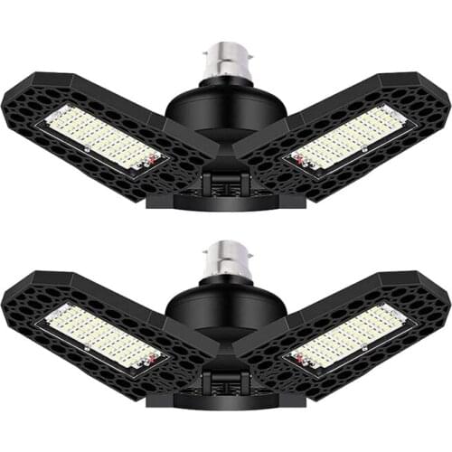 2 Pack LED Garage Lights, 80W LED Garage Ceiling Lights, Super Bright 9600 Lumens 6000K Daylight LED Shop Lights
