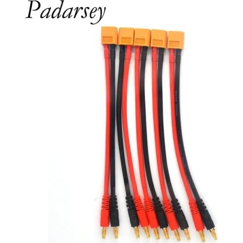 Padarsey 5 Pack XT60 to 4.0mm Banana Plug Balance Charge Cable Adapter Connectors for RC XT60 Lipo Battery Plug Charge 12awg