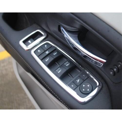 Car Door Buttons Decorative Frame Cover Trim Sticker for Jeep Grand Cherokee 2011+ Stylish Car Accessories Interior Decoration