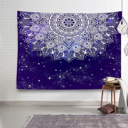 Bohemia Purple Flower Tapestry Vintage Exotic Summer Mandala Frame for Bedroom Photography Wall Decor