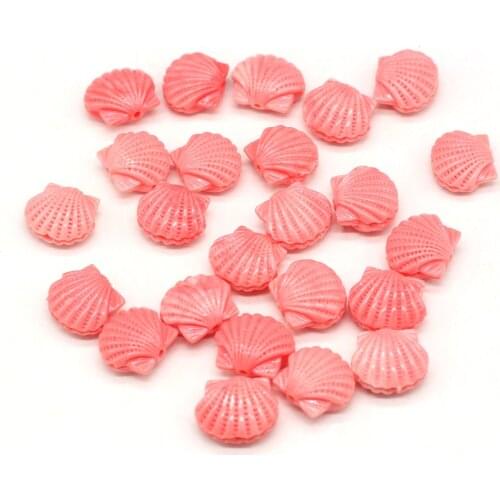 10 Pcs Natural Coral Beads Shell Shape Pink Coral Loose Beads Necklace Accessories Coral Charms for Jewelry Making Bracelet