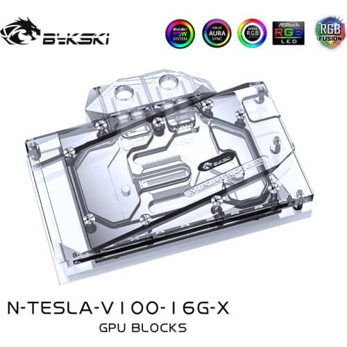 Bykski GPU Water Cooling Block For NVIDIA TESLA V100 16GB FHHL, Graphics Card Liquid Cooler, N-TESLA-V100-16G-X