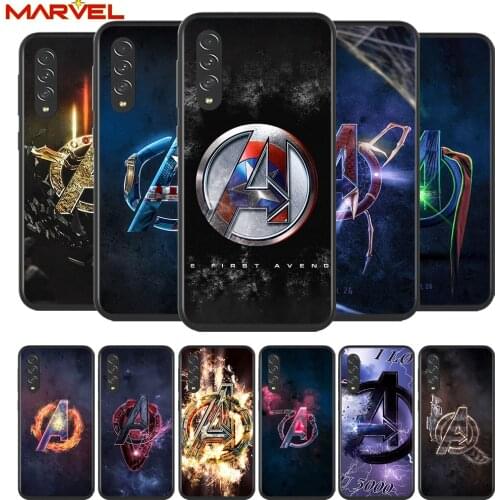 Marvel Avengers logo for Samsung Galaxy A90 A80 A70 A60 A50 A40 A2Core A10 M31 M21 M60 M40 M30 Soft Black Phone Case