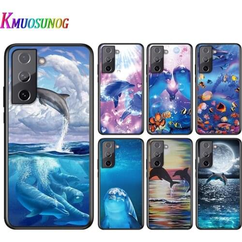 Ocean dolphin For Samsung Galaxy S21 S10 S10E S19 S8 S7 S6 Note 20 10 9 8 Plus Pro Edge Ultra Soft Phone Case