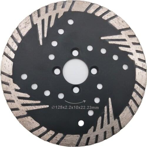 DB59 Protective Teeth Diamond Cutting Disc 5 Inch D125mm Sintered Turbo Continuous Rim Disk Granite Cutting Blades 10PCS