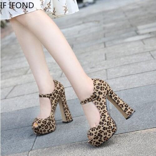 IF IFOND Fashion New Summer Stripper Shoes Party Pumps Shoes Women Sexy Women High Heels Sandals 14cm Peep Toe Platform Sandals