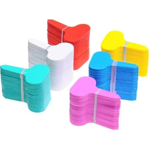 20pcs/lot Plastic Plant Labels Mark T-type Plant Flower Tag Garden Ornaments Gardening Label Nursery Flower Tag 6 Color Reusable