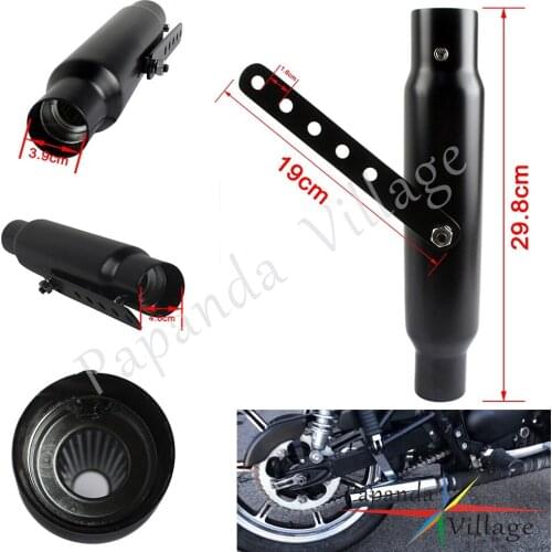 12" Exhaust Pipe Moto Rear Exhaust Muffler Antiqued Silencer Universal For Harley Cafe Racer Bobber Chopper 1-1/2" 1-3/4" Pipe