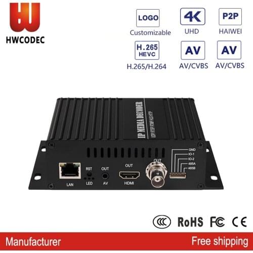 H9120D MPEG-4 H.265 H264 IP to HDMI BNC Audio Video decoder P2P SRT HTTPS RTSP RTMP RTMPS UDP HLS