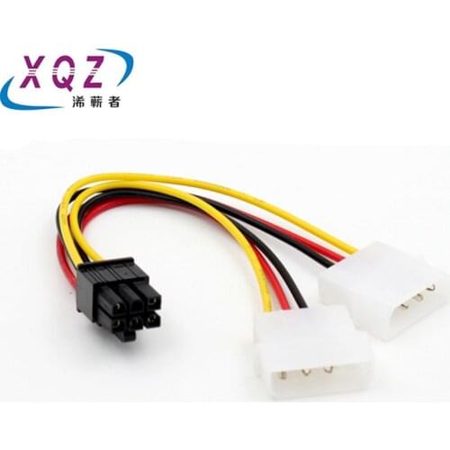 6pin to dual 4pin Mosunx ATX IDE Molex Power Dual 4 To 6-Pin PCI Express PCIe Video Card Adapter Cable 18CM Dropshipping