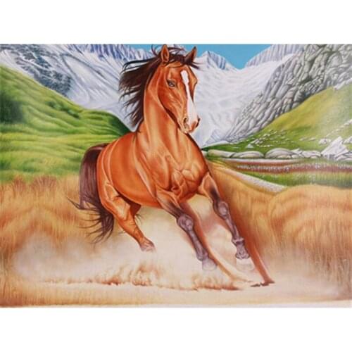 Running horse Home decorative needlework 3D DIY diamond embroidery painting square drill rhinestone diamond mosaic Gift A5828R