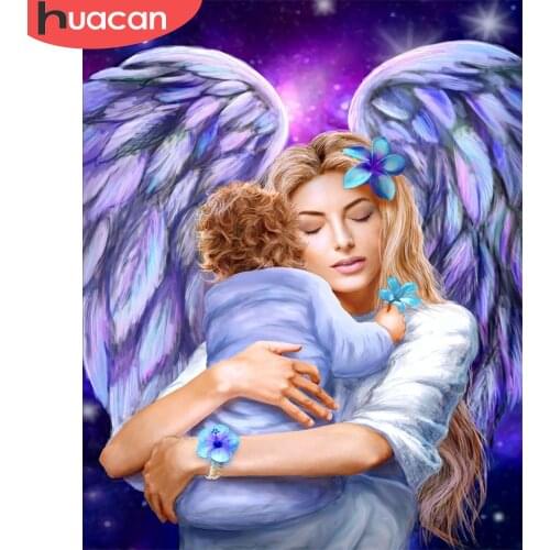HUACAN Painting By Numbers Angel Wall Art Unique Gift Hand Painted Acrylic Picture By Numbers Figure For Living Room