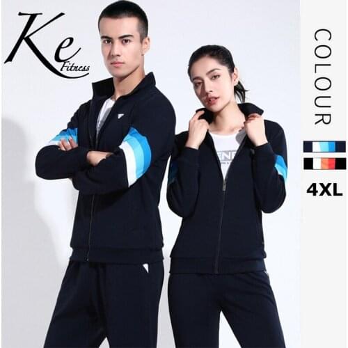 KE 2021 spring autumn couple two-piece long-sleeved sportswear man women plus size casual running comfortable sports suit men