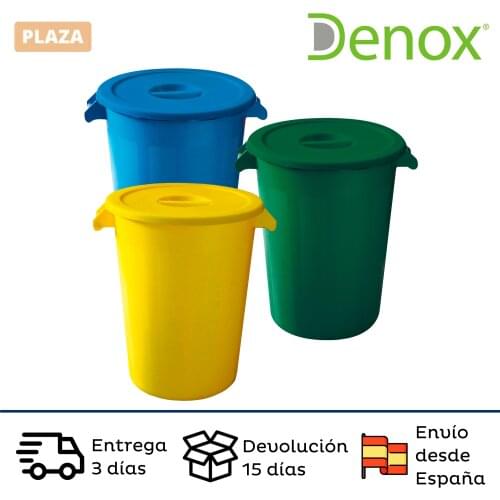 Denox recycling cubes 100 litres/plastic unit in blue/green/yellow colors