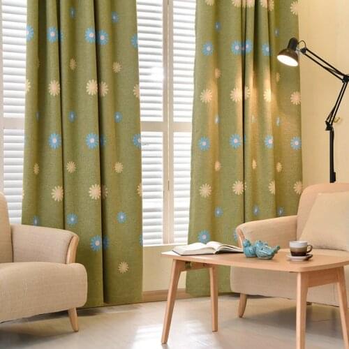 Embroidered Linen Curtains For Living Room/Bedding Room/ Hotel Luxury Window Treatment Blue/Green Floral Drapes