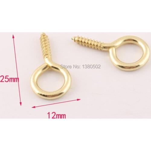 50PCS 25mm Gold Color metal Eye Screw Eye Pins Hooks Eyelets Screw Threaded Jewelry Pendant Clasps DIY Jewelry Making