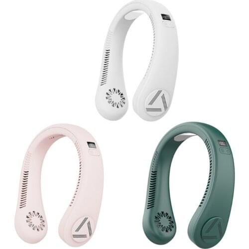 Portable Bladeless Hanging Neck Fan Mini Air Cooler Rechargeable Small Personal Cooling Tools for Home Outdoor Office U1JE