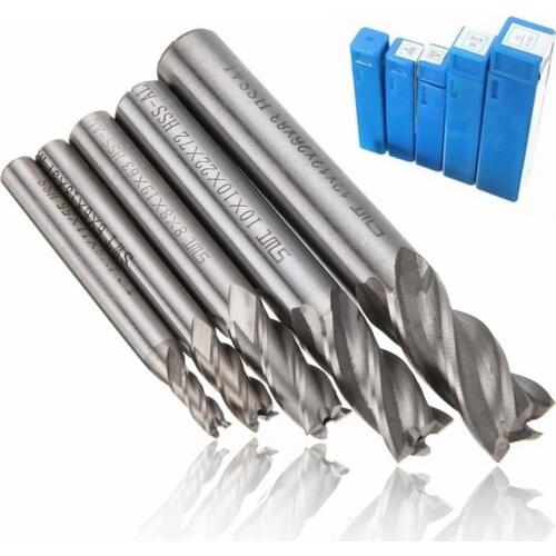 Mill Cutter Drill Bit Set HSS Straight Shank 4 Flute End Drill Bits Tool 4 6 /8 10 12mm For CNC Milling Machine