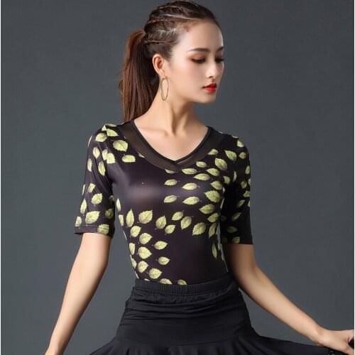 National Standard Dance Costume New Female Adult Ballroom Dance Shirt Latin Dance Tops Competition/Performance Dance Clothes