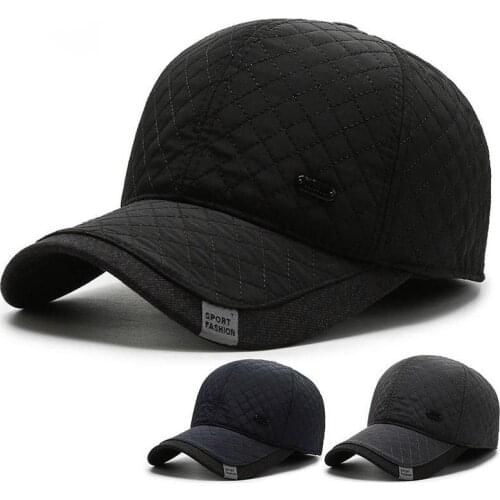 New Warm Mens Winter Baseball Cap Ear Flaps Brand Snapback Hats Thicken Cotton Fitted Cap Gorra Hombre Trucker Cap