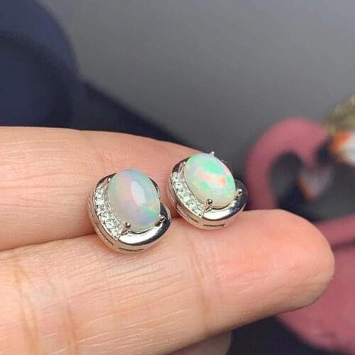New Arrival Natural and Real OPal Earring 925 sterling silver Fahshion Natural Real Opal Earring