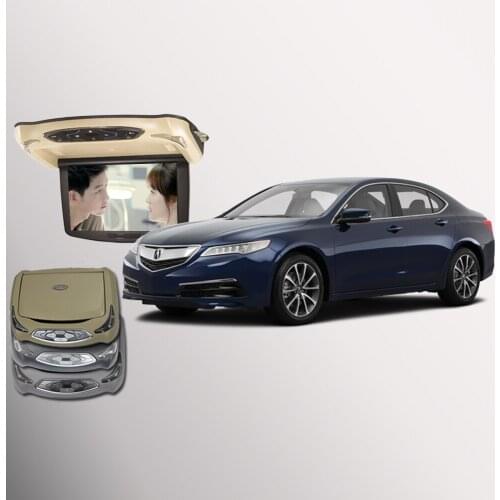 BigBigRoad For Acura TLX Car Flip Down Monitor LED Digital Screen Overhead Multimedia Video Ceiling Roof mounted Display DVD