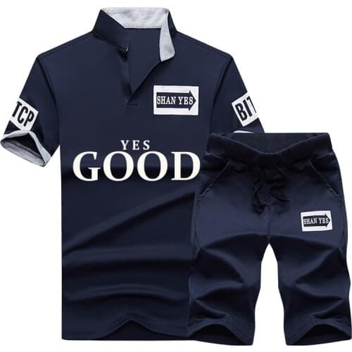 Casual Mens Sets Summer Tracksuit Short Sleeve Sportswear Mens Clothing Hot Stand Collar t Shirt Shorts Confortable Men Sets