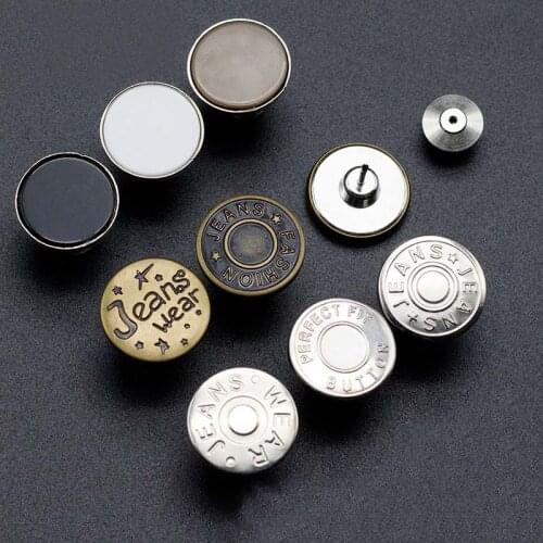 2pcs Jeans Button Waist Adjustment Button for Jeans Clothing Handmade Without Sewing Exempt Nail Snap