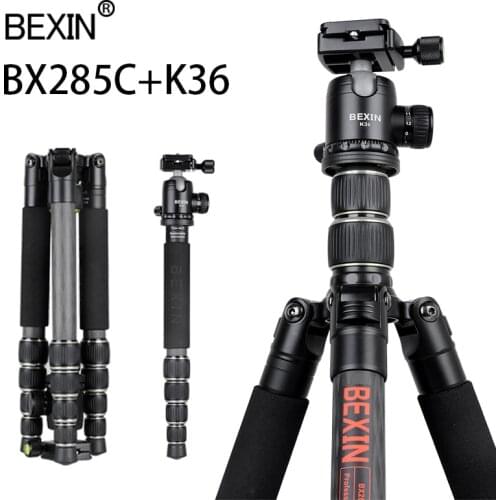 BX285C carbon fiber tripod portable lightweight tripod travel shooting camera tripod foldable pocket tripod for dslr camera