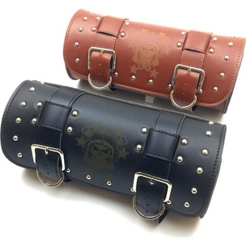 Universal Black Motorcycle Tool Bag Front Fork Handlebar Saddlebag Roll Barrel Racing Tail Barrel Storage e-bike Bicycle