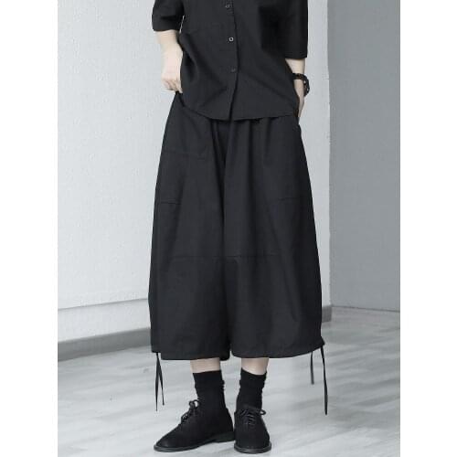 Lady summer new Japanese department retro contracted diablo eight bloomers casual loose big skirt