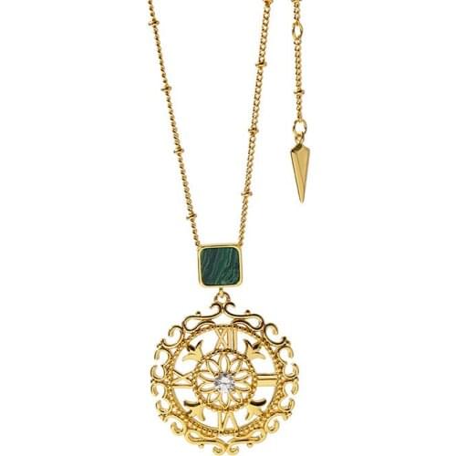 High Jewelry For Women Lock Neckalce Hollow out golden Pendant Luck Gold Color Party Necklace