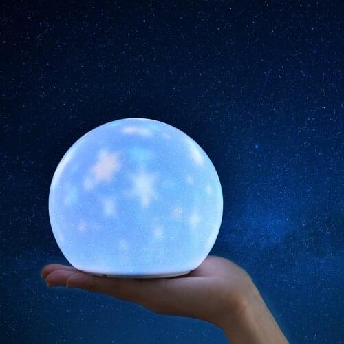 USB Charging Fantasy Variety Starry Sky Silicone Night Light Starry Sky LED Moon Table Lamp Bedroom Bedside Lamp Kids Baby Gift