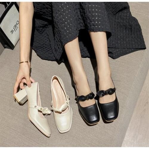 Fall 2021 new shoes women willow nail bow fashion single shoes women sweet British style womens shoes