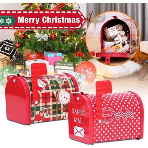 1Pc Christmas Gifts for Chlid Mail Box Design Gift Box Diy Packing Cookies, Chocolate,candy Box Xmas Gifts Party Decor Supplies